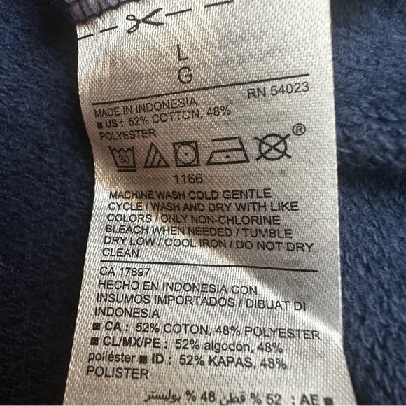 Handprinted “I Need a Snow Day” Crew Neck Holiday Sweatshirt Blue, Sz L & XL - Picture 7 of 7